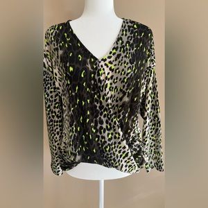 Multi color dressy top with animal vibe
